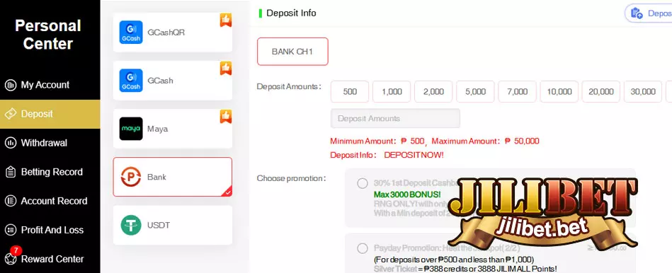 Bank Transfer Deposit